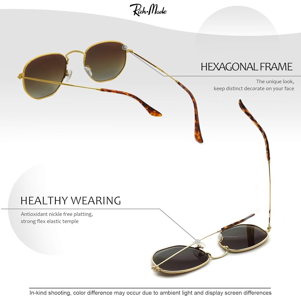Amazon.com: Richmode Polygon Classic Sunglasses Polarized UV